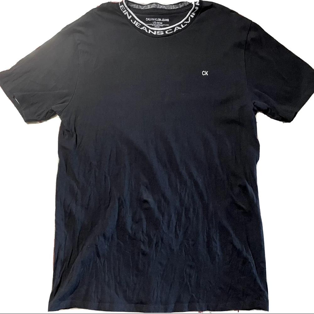 Calvin Klein men’s black logo collar t shirt